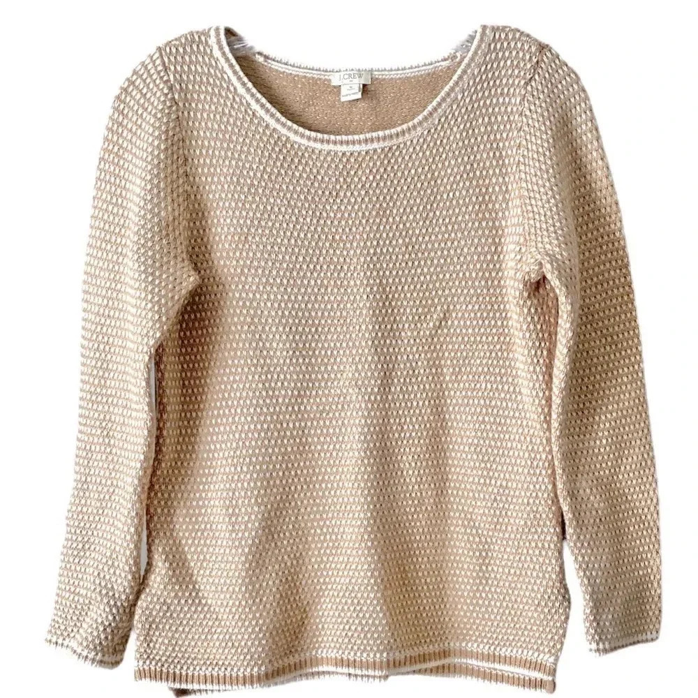 J. CREW FACTORY | Chevron-Stitch Merino Wool Blend Boatneck Sweater Size M